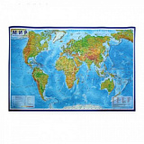 Карта учебная "Физическая карта мира" 1:29млн 101*66 лам. 